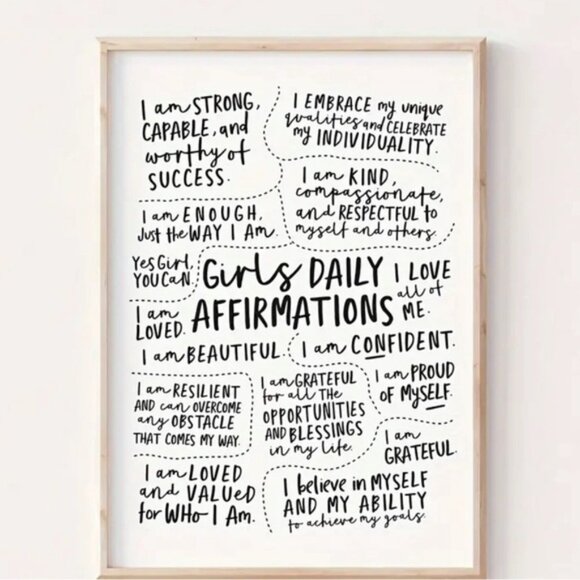 Other - Girls Affirmation Positivity Quotes Gift No Framed 💗💗💗 New 16x24